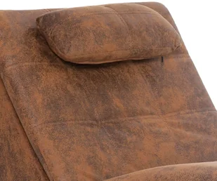 vidaXL Szezlong z poduszką, brązowy, sztuczna skóra zamszowa - Szezlongi - miniaturka - grafika 6