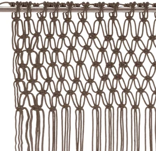 vidaXL Zasłona z makramy, kolor taupe, 140 x 240 cm, bawełna - Zasłony - miniaturka - grafika 3