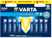 Baterie i akcesoria - Varta Bateria High Energy AAA 8 szt. - miniaturka - grafika 1