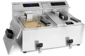 Frytownice gastronomiczne - Hendi Frytownica Mastercook 2x16 l z panelem cyfrowym i kranem spustowym 207376 - miniaturka - grafika 1