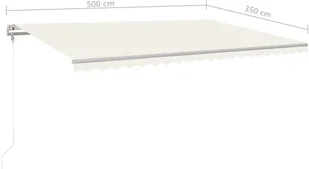 VidaXL Lumarko Automatycznie zwijana markiza, LED i czujnik wiatru, 500x350 cm 3069032 VidaXL - Markizy - miniaturka - grafika 15