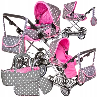Duży wózek dla lalek 3w1 Głeboki Spacerowy Nosidło - Wózki dla lalek - miniaturka - grafika 10