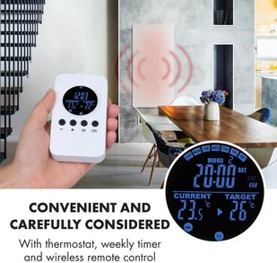 Klarstein Klarstein Wonderwall Air 72, infraczerwony grzejnik, 120 x 60 cm, 720 W, naścienny montaż, pilot sterowania, biały ACO10-WonderW.72 - Ogrzewanie przenośne - miniaturka - grafika 6