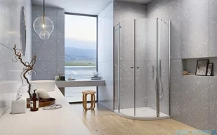 Radaway Eos PDD II kabina półokrągła 80x90 przejrzyste 13799470-01L/13799471-01R - Kabiny prysznicowe - miniaturka - grafika 3