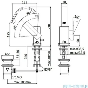 Paffoni Bateria bidetowa stojąca z korkiem Elle chrom EL838CR | - Baterie umywalkowe - miniaturka - grafika 2
