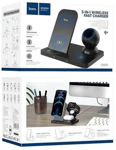 HOCO Case CW33 3IN1 WIRELESS CHARGER 15W BLACK FD_19596-0 - Ładowarki do telefonów - miniaturka - grafika 10