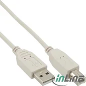 Kable USB - InLine Kabel USB USB A/B 3m Szary 34535L - miniaturka - grafika 1