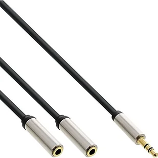 InLine Slim Audio Y-Kabel Klinke 3,5mm Secker an 2x Klinke Buchse 1m 99250A - Kable - miniaturka - grafika 2