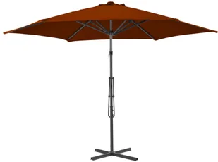vidaXL Parasol ogrodowy na stalowym słupku, terakota, 300x230 cm vidaXL - Parasole ogrodowe - miniaturka - grafika 4