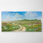 Obrazy i zdjęcia - PL Coloray Obraz Szklany kwiaty drzewa niebo 120x60cm - miniaturka - grafika 1