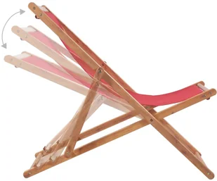 vidaXL Składany leżak plażowy, tkanina, czerwony - Leżaki ogrodowe - miniaturka - grafika 7