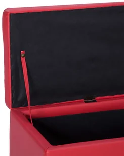 vidaXL Ławka ze schowkiem, 116 cm, czerwona, sztuczna skóra vidaXL - Ławki do przedpokoju - miniaturka - grafika 8