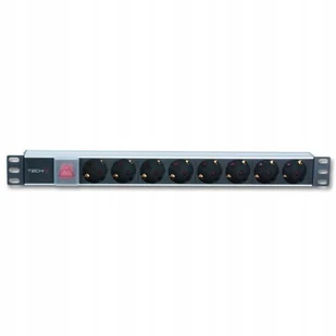Techly Listwa zasilająca 8 gniazd 3m 250V/16A do szaf Rack 19"" 1U (100488) - Akcesoria do szaf serwerowych - miniaturka - grafika 3