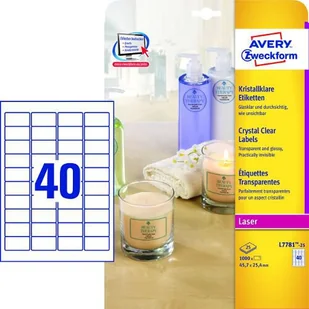 Avery kryształowo czysta etykiety do drukarek laserowych i trwała L7781-25 - Dodatki do drukarek i skanerów - miniaturka - grafika 2