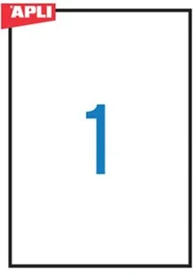 Apli Etykiety fluorescencyjne 210x297mm, prostokątne, żółte AP2878 - Etykiety do drukarek - miniaturka - grafika 2