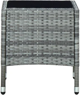 vidaXL Lumarko Stolik ogrodowy, szary, 40 x 40 x 45 cm, rattan PE! 45902 - Stoły ogrodowe - miniaturka - grafika 4