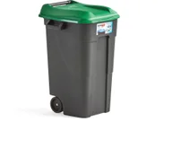 Kosze na śmieci - AJ Produkty Kosz do segregacji LEWIS z pokrywą, 120L, zielony - miniaturka - grafika 1