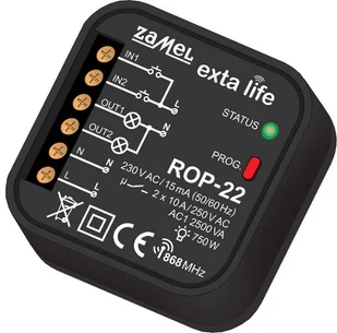 Zamel Radiowy odbiornik dopuszkowy 2-kanałowy dwukierunkowy ROP-22 EXL10000002 EXL10000002 - Gniazdka elektryczne - miniaturka - grafika 3