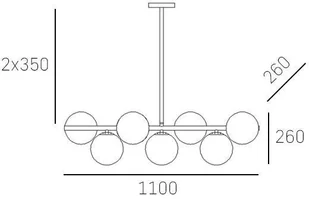EVO Loftowa LAMPA sufitowa P07056BR EVO metalowa OPRAWA modernistyczna szklane kule cumulus mosiądz białe - Lampy sufitowe - miniaturka - grafika 3