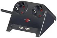 Listwy zasilające - Brennenstuhl Listwa zasilająca Tischsteckdose 2fach 1.8m 2-USB Ports 2100mA 1153500222 - miniaturka - grafika 1