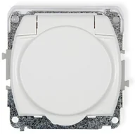 Gniazdka elektryczne - Karlik Trend biały gniazdo pojedyncze bryzgoszczelne GPB-1z GPB-1z - miniaturka - grafika 1