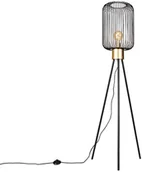 Lampy stojące - QAZQA Designerska lampa podłogowa czarna ze złotem - Mayelle - miniaturka - grafika 1