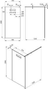 Deante Ścianka walk-in Mokko nero czarna z wycięciem 100 cm KQM_N30P KQM_N30P - Ścianki i drzwi prysznicowe - miniaturka - grafika 7