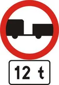 Wyposażenie miejsc publicznych - Znak drogowy zakazu B-7 zakaz wjazdu pojazdów silnikowych z przyczepą - miniaturka - grafika 1