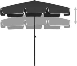 VidaXL Parasol plażowy, czarny, 200x125 cm 314733 VidaXL - Parasole ogrodowe - miniaturka - grafika 5