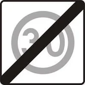 Wyposażenie miejsc publicznych - Znak drogowy zakazu B-44 Koniec strefy ograniczonej prędkości - miniaturka - grafika 1