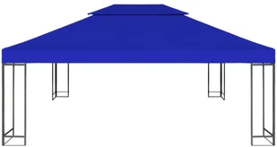 vidaXL Zadaszenie altany, 2-poziomowe, 310 g/m, 4 x 3 m, niebieskie - Pawilony ogrodowe - miniaturka - grafika 2