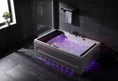 Wanny z hydromasażem - Zepehof Wanna z hydromasażem LS-5730 PRAWA prostokątna 185cmx120cmx58cm 2+2 chromoterapia z podgrzewaczem MP-5730 P - miniaturka - grafika 1