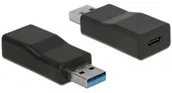 Kable USB - Delock Konverter USB 3.1 Gen 2 wtyczek typu A > gniazdo USB Type-C Aktywny Czarny 65696 - miniaturka - grafika 1