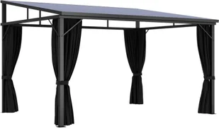 vidaXL Altana z zasłonami, 405 x 294 x 244 cm, antracytowa! 48599 - Altany ogrodowe - miniaturka - grafika 3