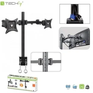 Techly Techly Uchwyt biurkowy LCD/LED 13-27 cali podwójny 2x10kg czarny AJTEYL000301740 - Uchwyty do monitorów - miniaturka - grafika 8