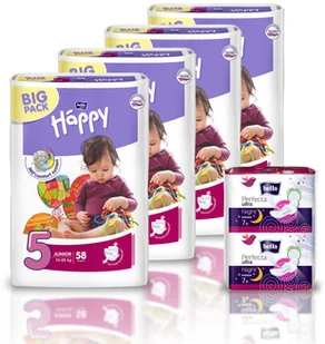 Bella Happy 5 Junior 12-25 kg 58 szt. - Pieluchy - miniaturka - grafika 2