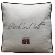 Poduszki dekoracyjne - My Flair 23.11sf poduszka, 40 x 40 x 9 cm, z wypełnieniem, 40% bawełna, 30% len 20% wiskoza 10% poliester, pranie ręczne, biały, z spódnica i Roll schriiftzug 23.11SF - miniaturka - grafika 1