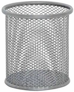 Q-CONNECT POJEMNIK NA DŁUGOPISY OFFICE SET METALOWY SREBRNY KF00846 - Przyborniki na biurko - miniaturka - grafika 3