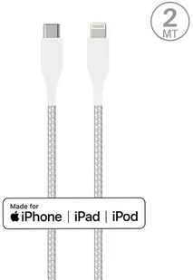PURO Kabel USB-C Lightning Fabric Ultra Strong 2 m Biały - Kable USB - miniaturka - grafika 4