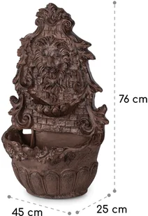 Blumfeldt Löwenstein, fontanna ścienna 2 W, pompa solarna, materiał: polyresin, 4 białe LED, kabel 5 m SOL1-Leo - Fontanny ogrodowe - miniaturka - grafika 8