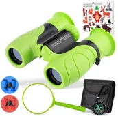 Zabawy w naśladowanie dorosłych - Flyweight Flyweight Norsjo, lornetka dla dzieci, zestaw, 8-krotne powiększenie, lupa kompas, futerał GC-EWY5-WD0D - miniaturka - grafika 1