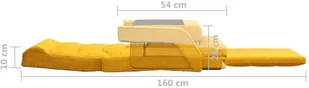 VidaXL Lumarko Składane krzesło podłogowe z funkcją spania, musztardowe 336528 VidaXL - Szezlongi - miniaturka - grafika 9