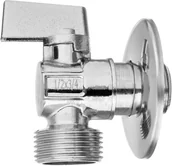 Zawory i kraniki - Invena Zawór kulowy z pokrętłem metalowym GW chrom 1/2" x 3/8" - miniaturka - grafika 1