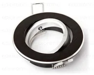 Oprawy, klosze i abażury - KOLORENO Oprawa Halogenowa Led Sufitowa Okrągła Ruchoma Aluminium Szczotkowane Czarny OS_SC_A_RO_SZCZO_CZ - miniaturka - grafika 1