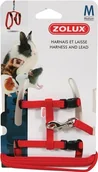Akcesoria dla gryzoni - Zolux Szelki i smycz dla fretki M kol czerwony - miniaturka - grafika 1
