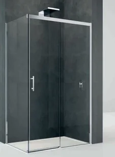 Novellini KALI FH Ścianka boczna 75x195 , profile srebrne, szkło transparentne K - Ścianki i drzwi prysznicowe - miniaturka - grafika 3