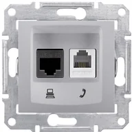 Gniazdka elektryczne - Schneider Electric Schneider Sedna aluminium gniazdo teleinformatyczne SDN5100160 - miniaturka - grafika 1