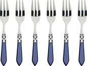 Zestawy sztućców - Bugatti alc2 m n4217 Aladdin  6-częściowy zestaw sztućców widelczyki do ciasta, stal nierdzewna/tworzywo sztuczne (ABS), niebieski, 21 x 18 x 3 cm ALC2M-N4217 - miniaturka - grafika 1