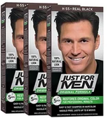 Szampony dla mężczyzn - Black Just for Men Shampoo-in Hair Color, Real 55, 1 Application (Pack of 3) 04935 - miniaturka - grafika 1