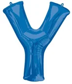 Balony i akcesoria - AMSCAN Balon foliowy niebieska litera Y - 76 x 86 cm - 1 szt. 3544901 - miniaturka - grafika 1